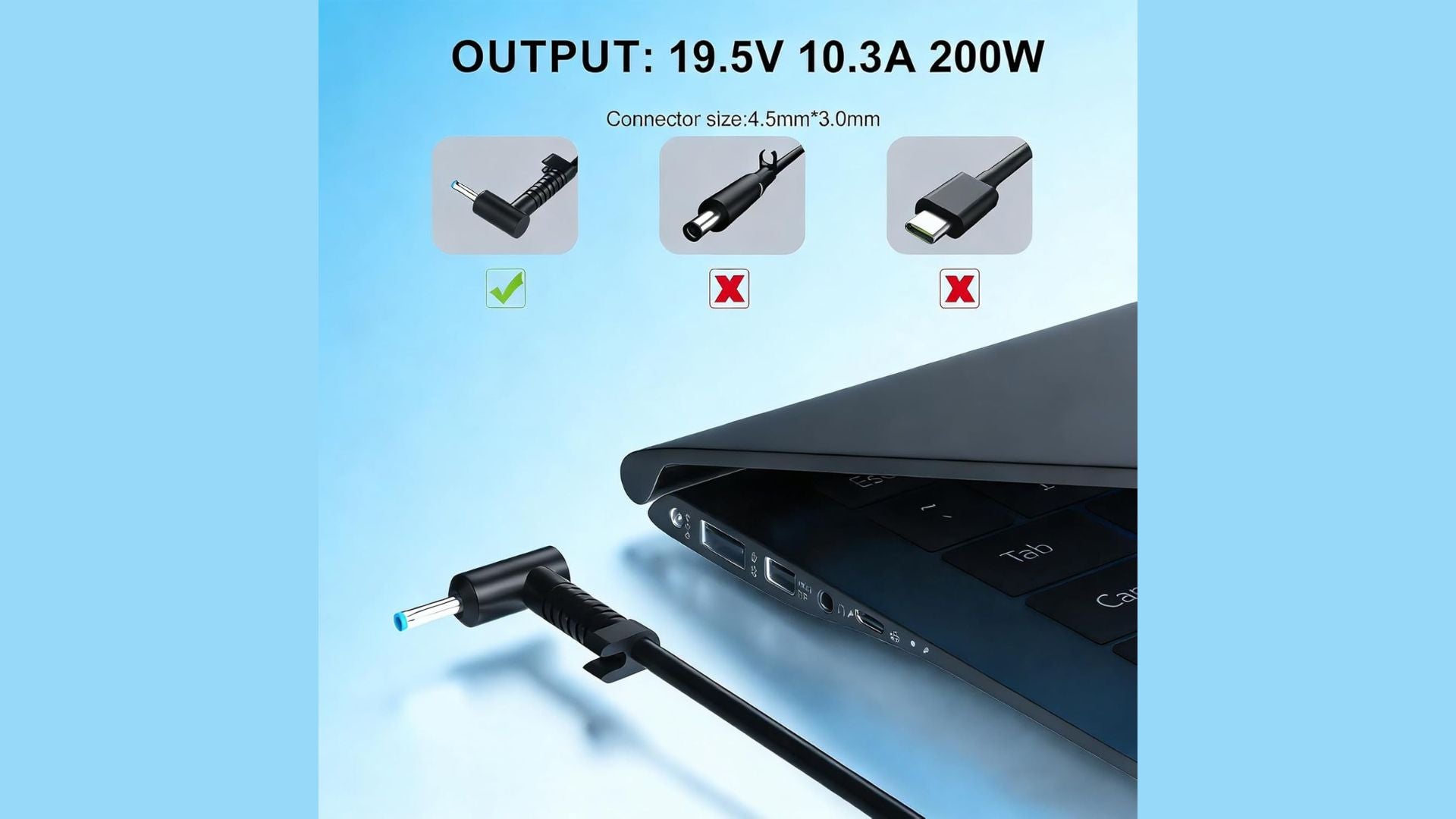 Caricabatteria 200W 19.5V 10.3A HP Victus Laptop da Gaming Omen