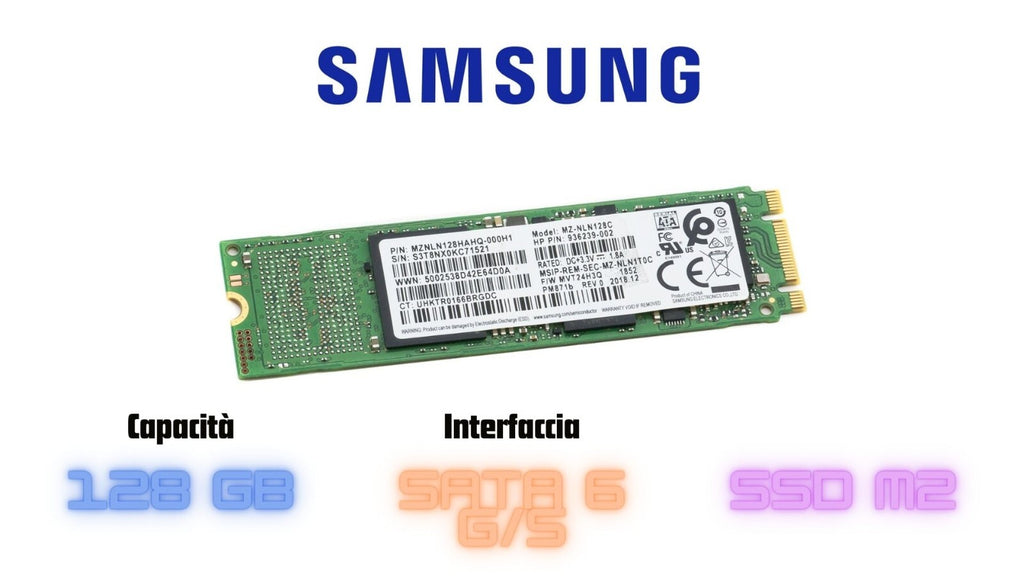 SSD Samsung 128GB M.2 2280 Usato e testato MZ-NLN128C per PC/Notebook/Mini PC