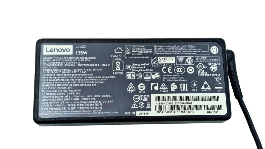 Alimentatore Lenovo 135W Slim Tip Usato Testato per Notebook Legion e Ideapad
