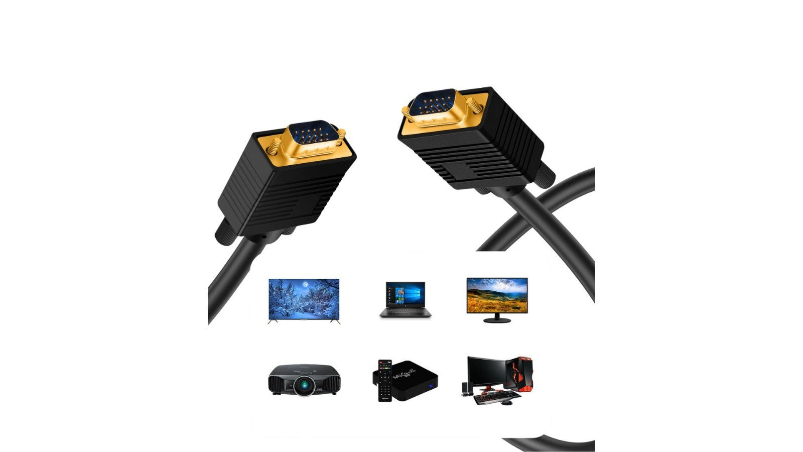 Cavi VGA 15 Pin Usati in Lotto da 10 a 100 Pezzi per Video Analogico PC Monitor