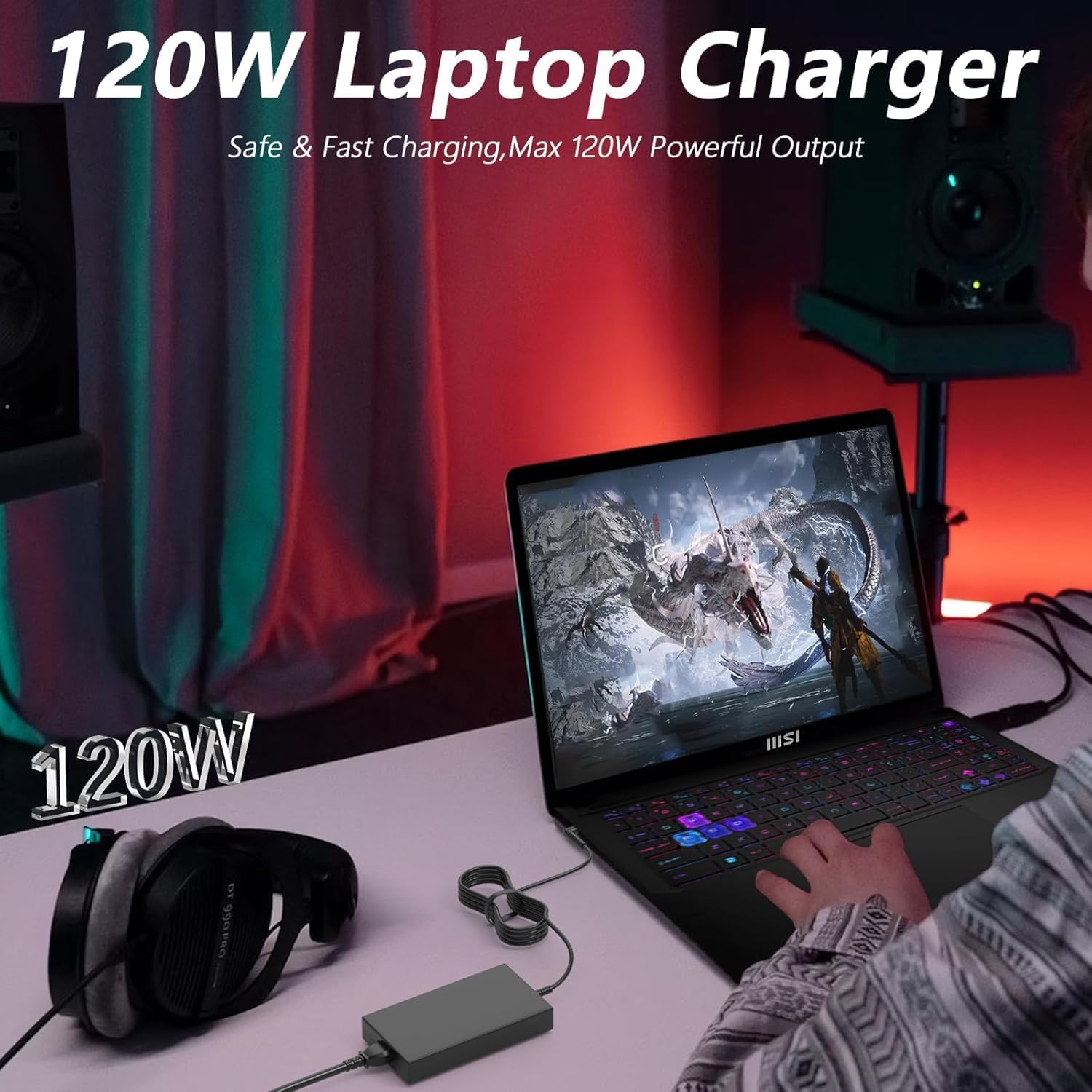 Alimentatore 120W MSI Cyborg 15 14 AI MSI Thin 15 compatibile