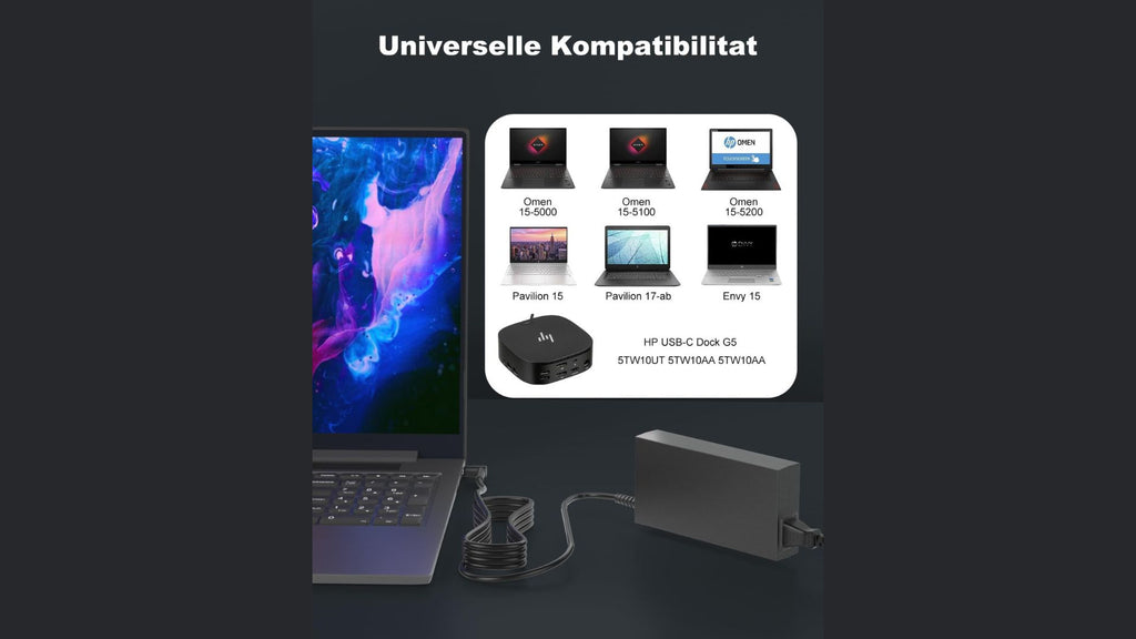 Alimentatore 120W HP USB C Docking Station G5 Envy 15 17 Series Omen 15