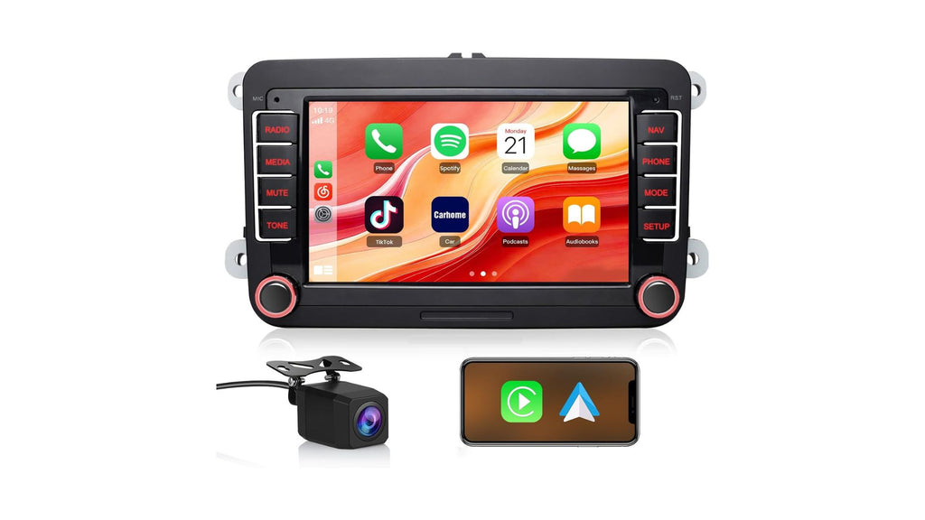 Autoradio 2 DIN Android CarPlay Wireless per VW Golf 5 6 Polo Passat Tiguan Seat - NUOVO