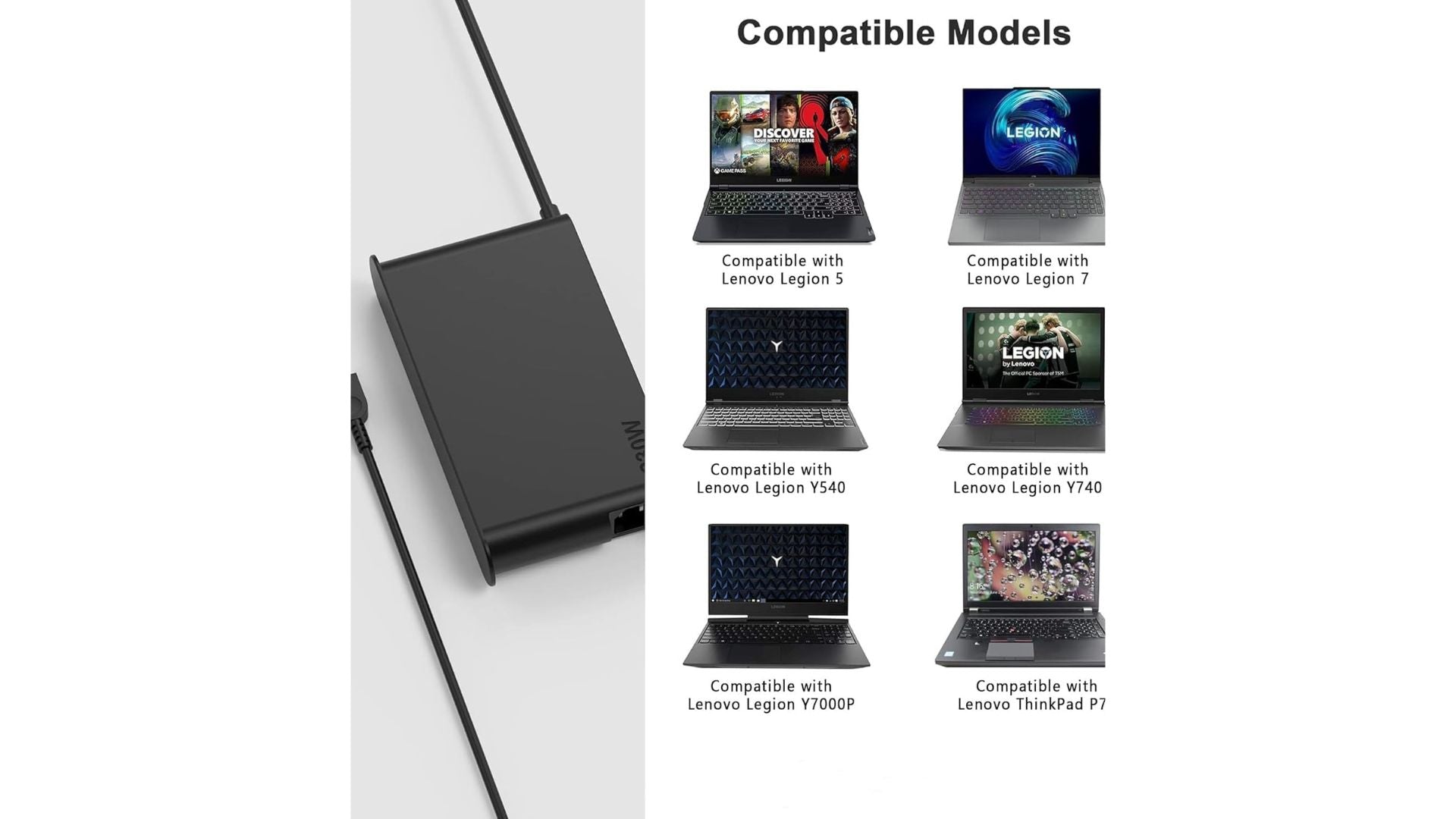 Caricabatteria 230W 20V 11.5A Connettore Quadrato Giallo Compatibile Lenovo Legion Thinkpad