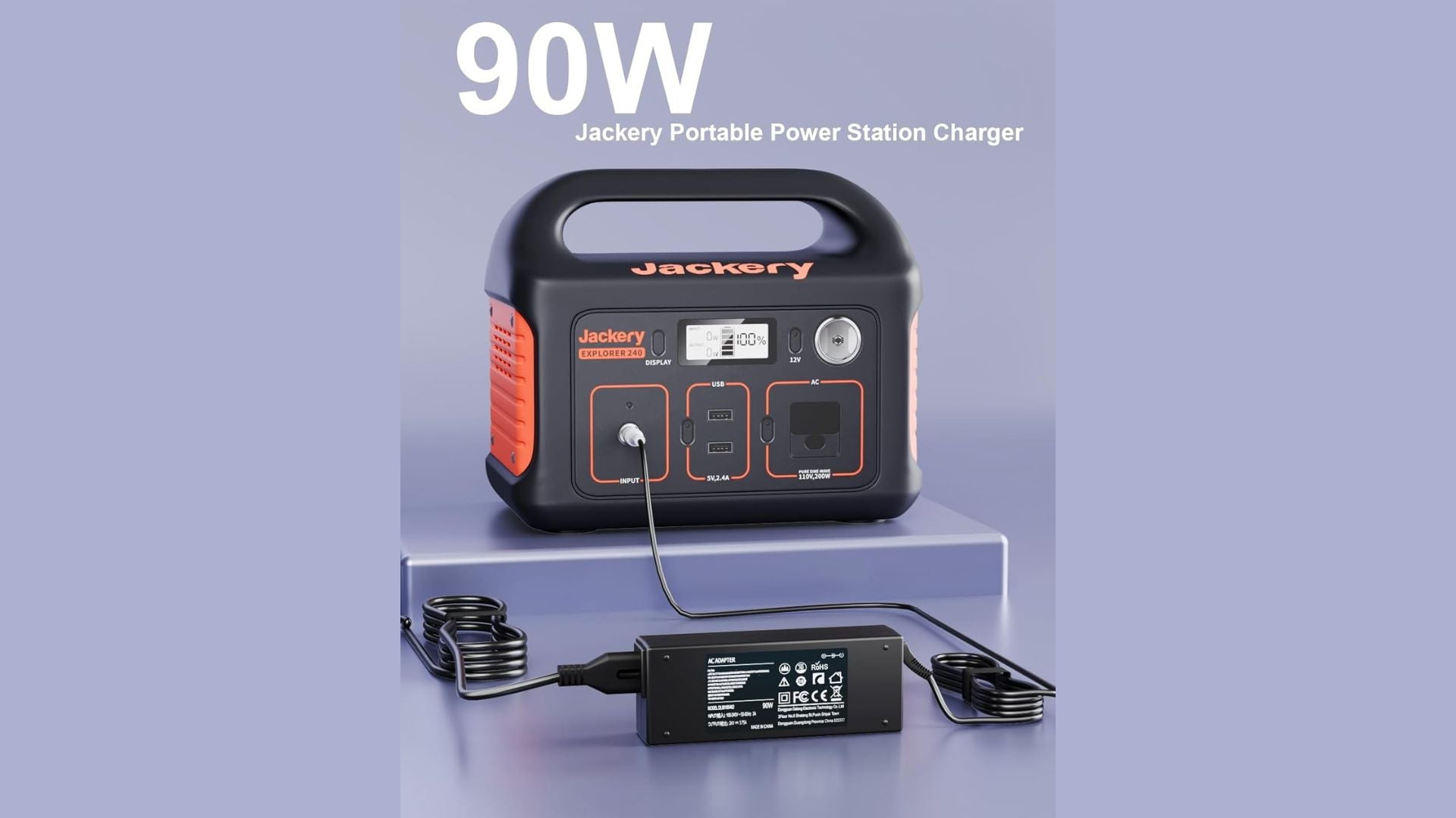 Caricatore 90W 24V 3.75A Per Jackery Portable Kraftwerk Explorer