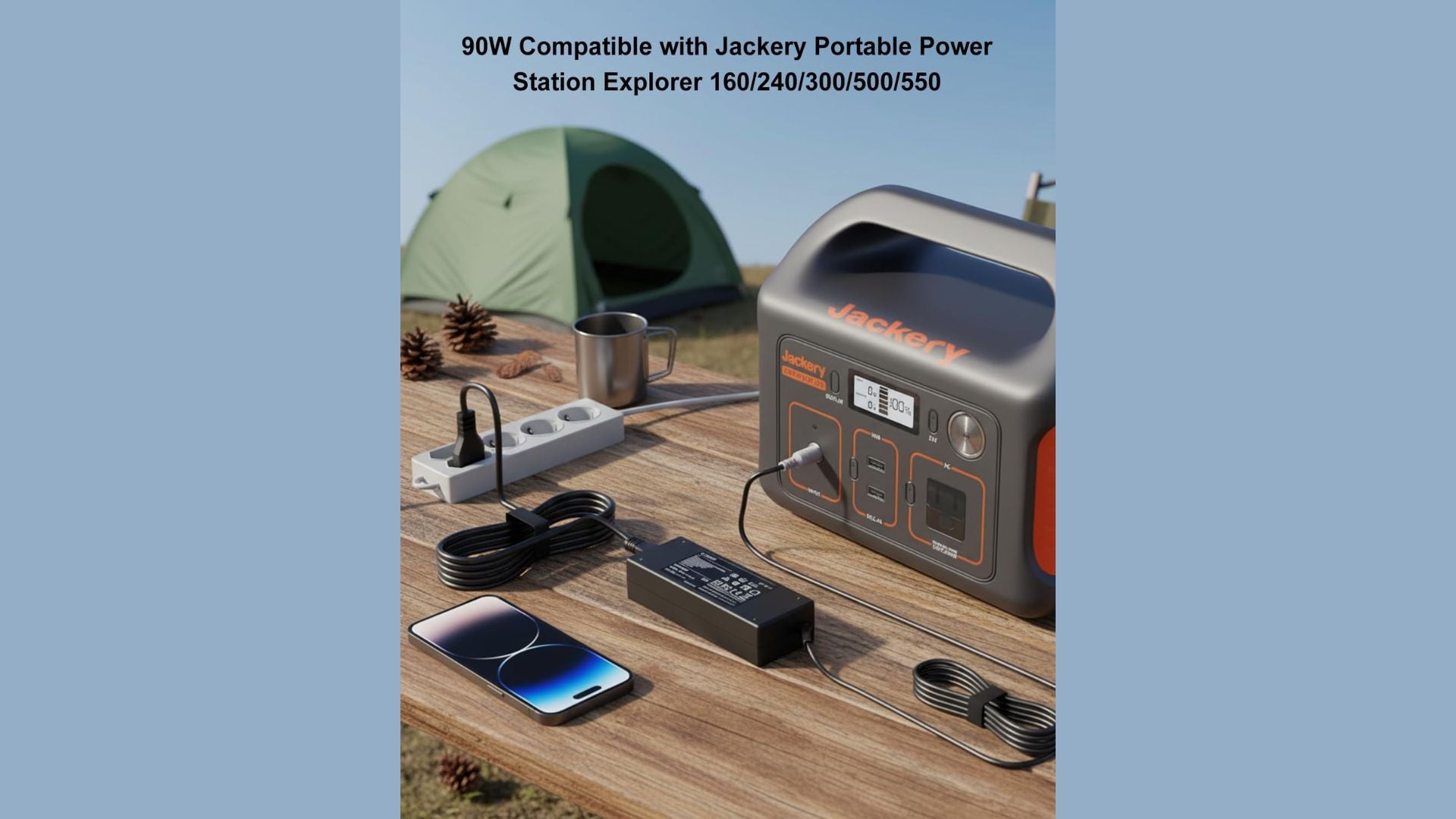 Caricatore 90W 24V 3.75A Per Jackery Portable Kraftwerk Explorer