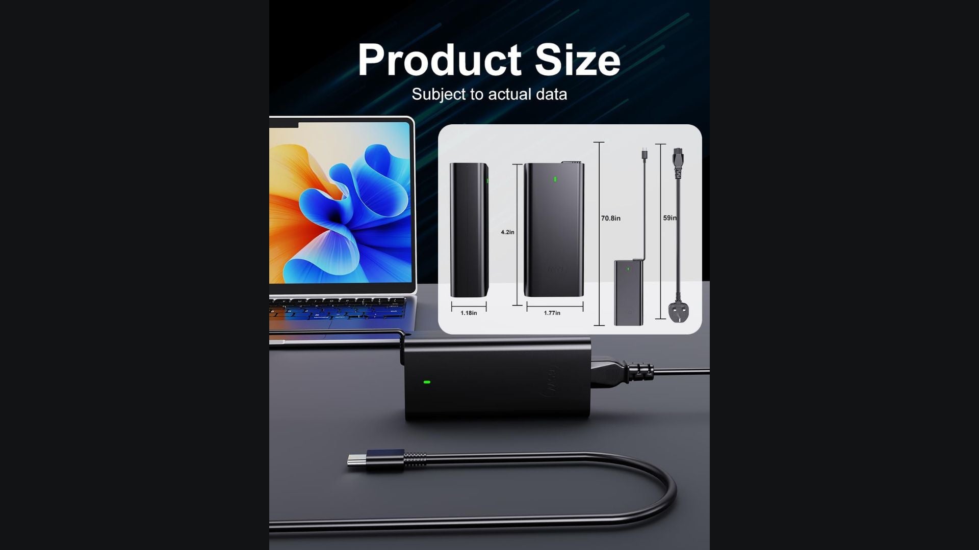 Caricatore USB C da 100W compatibile con Dell Precision Inspiron Latitude