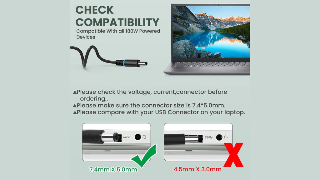 Caricatore da 240 W 180 W compatibile con Dell G16 G15 G7 G5 G3 Alienware 13 15 17 Precision 7