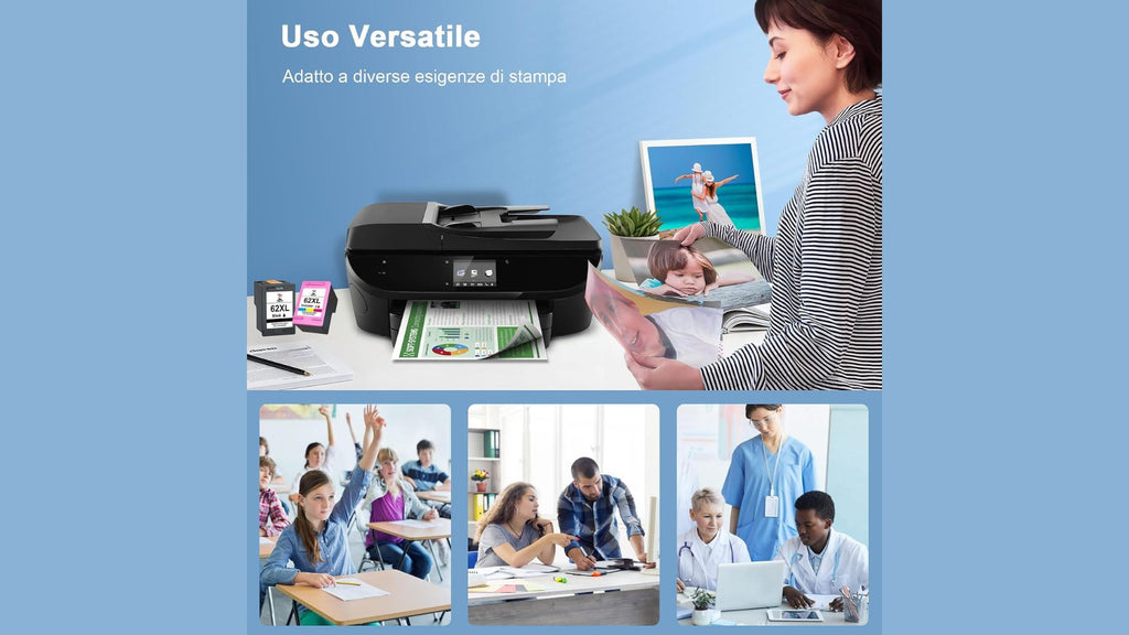Cartuccia d'inchiostro Compatibile HP 62 XL Nero e Colore HP Officejet 5740 200 250 HP Envy 5540 5740 7640 5640 5547