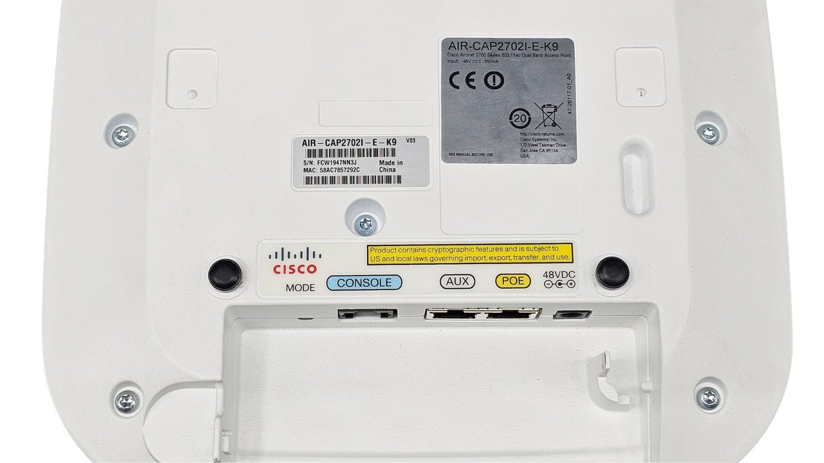 Cisco Aironet 2702i AIR-CAP2702I-E-K9 Access Point 802.11ac Dual-Band PoE Usato