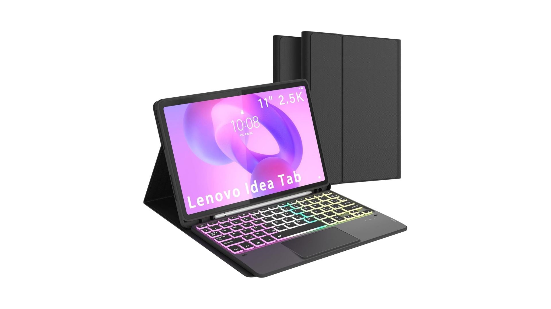 Custodia con tastiera per Lenovo Idea Tab 11 pollici 2025 : Tastiera retroilluminata Rainbow con touchpad intelligente