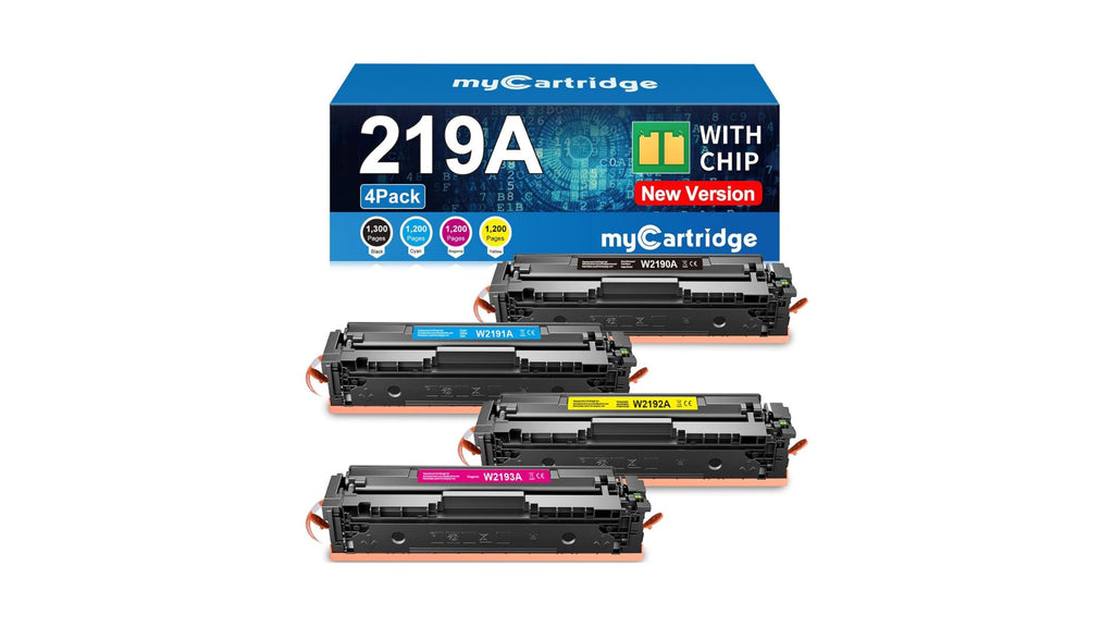 Ricambio per HP 219A Toner Set (Con Chip) per 219X 219A per HP Color Laserjet Pro MFP 3302FDWG Toner per MFP 3302SDWG 3302FDNG per W2190A W2191A W2192A W2193A