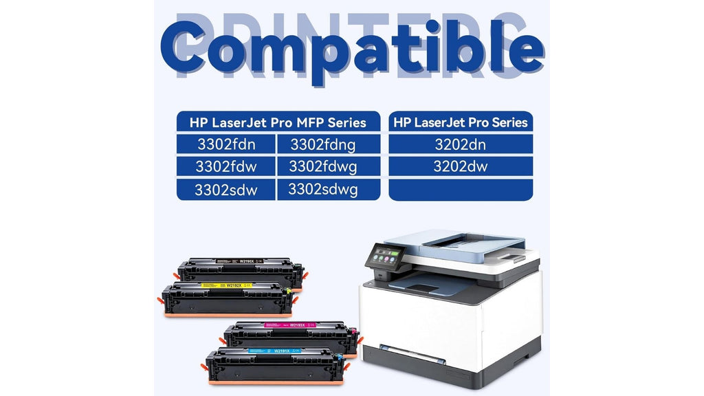 Toner  Compatibile per HP 219X 3.200 Pg/2.500 Pg HP Color Laserjet Pro MFP 3302FDWG Toner per MFP 3302SDWG 3302FDNG per W2190A W2191A W2192A W2193A